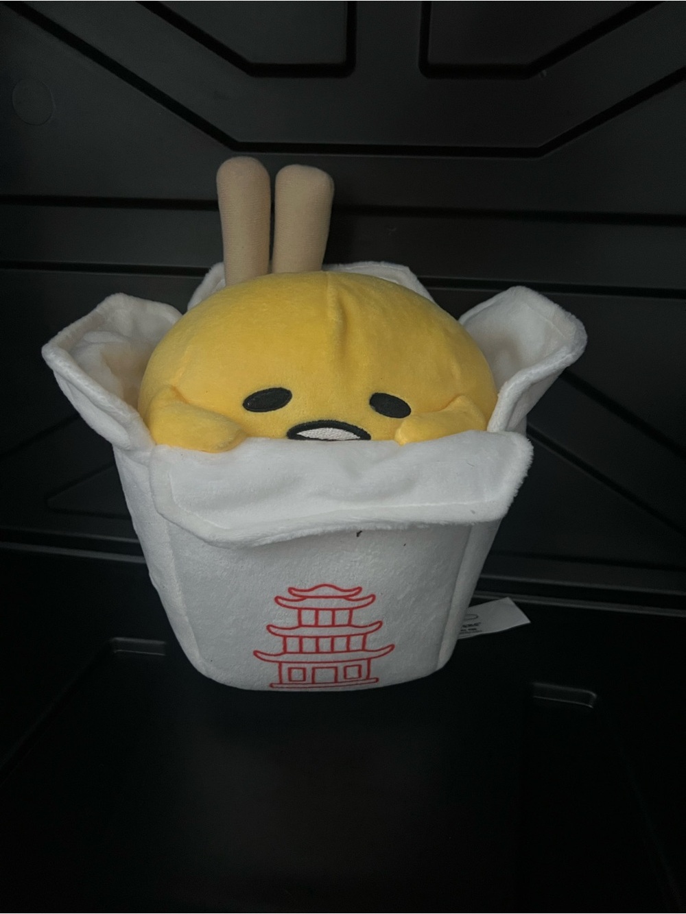 Gudetama Plush in White Takeout Box